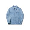 Li Ning Vital Series Solid Color Washed Denim Jacket Unisex Jacket Blue AJDT705-2