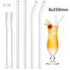 25cm Glass Smoothie Straws 10" X 8mm Long Reusable Clear Drinking Straws for Smoothie Milkshakes Bar Cocktail Drinkware