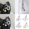 Handmade Five Pointed Star Keychain Durable Acrylic Alloy Bag Charm Accessory Lightweight Portable Keyring Decor