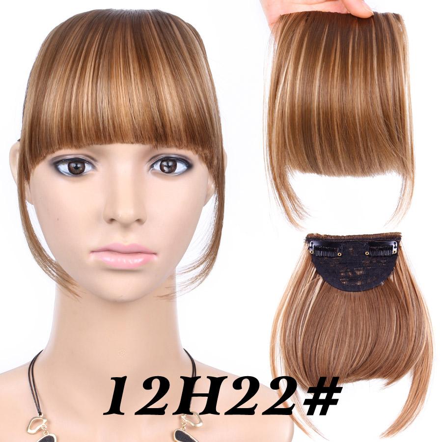 Fringe Bangs Synthetic Hair Extensions Clip In Bangs 6 Inch Short Straight Hairpiece Front Neat Bang Two Side Blonde