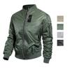 Men’s Bomber Jackets Zipper Long Sleeves Pockets Thin Topcoat Baseball Jacket Spring Autumn Loose Outer Wear Pilot Jacket