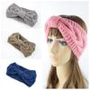 European-American Knitted Bow Headband: Handmade Wool Earmuffs & Warm Hair Accessory for Autumn/Winter
