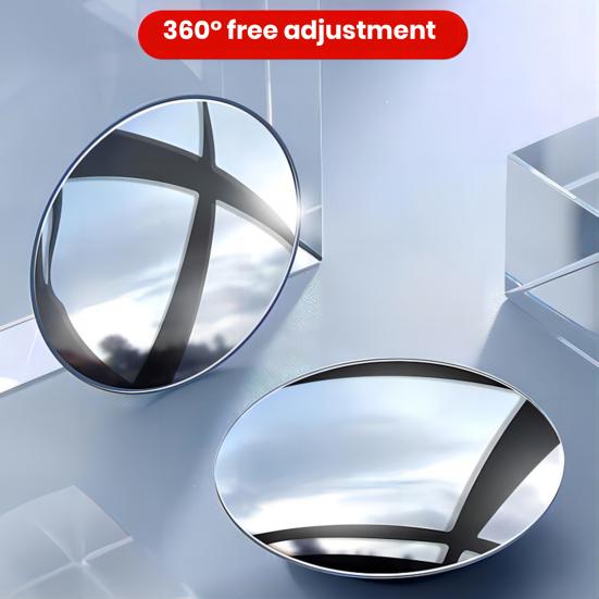 HD-compatible Rear View Mirror Auxiliary Lens 360 Degree Rotation Degree Adjustabe No Rim Waterproof Convex Blind Spot Mirror for Car Van Trucks