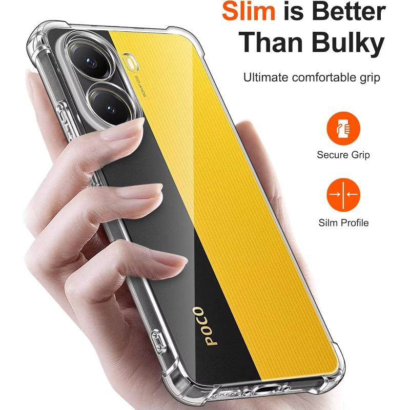 Airbag Shockproof Phone Case For POCO X7 Pro 5G X7 Redmi Turbo 4 Clear Airbag Silicone TPU Back Cover For Redmi Note 14 Pro 14Pro+