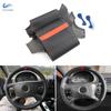 Car Steering Wheel Cover Leather Trim For BMW 3 5 Series E36 E46 E39 For X3 E83 X5 E53 2000 Black - Red Blue Line with Red