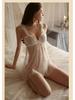 Women's Sexy Lace Mesh Nightdress and Robe Set