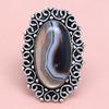Gray Botswana Agate Gemstone Handmade Silver Jewelry  "8"