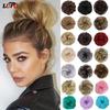 Curly Messy Chignon With Rubber Band Synthetic Hair Extensions Black Brown Donut Hair Bun High Temperature Fiber Hairpieces