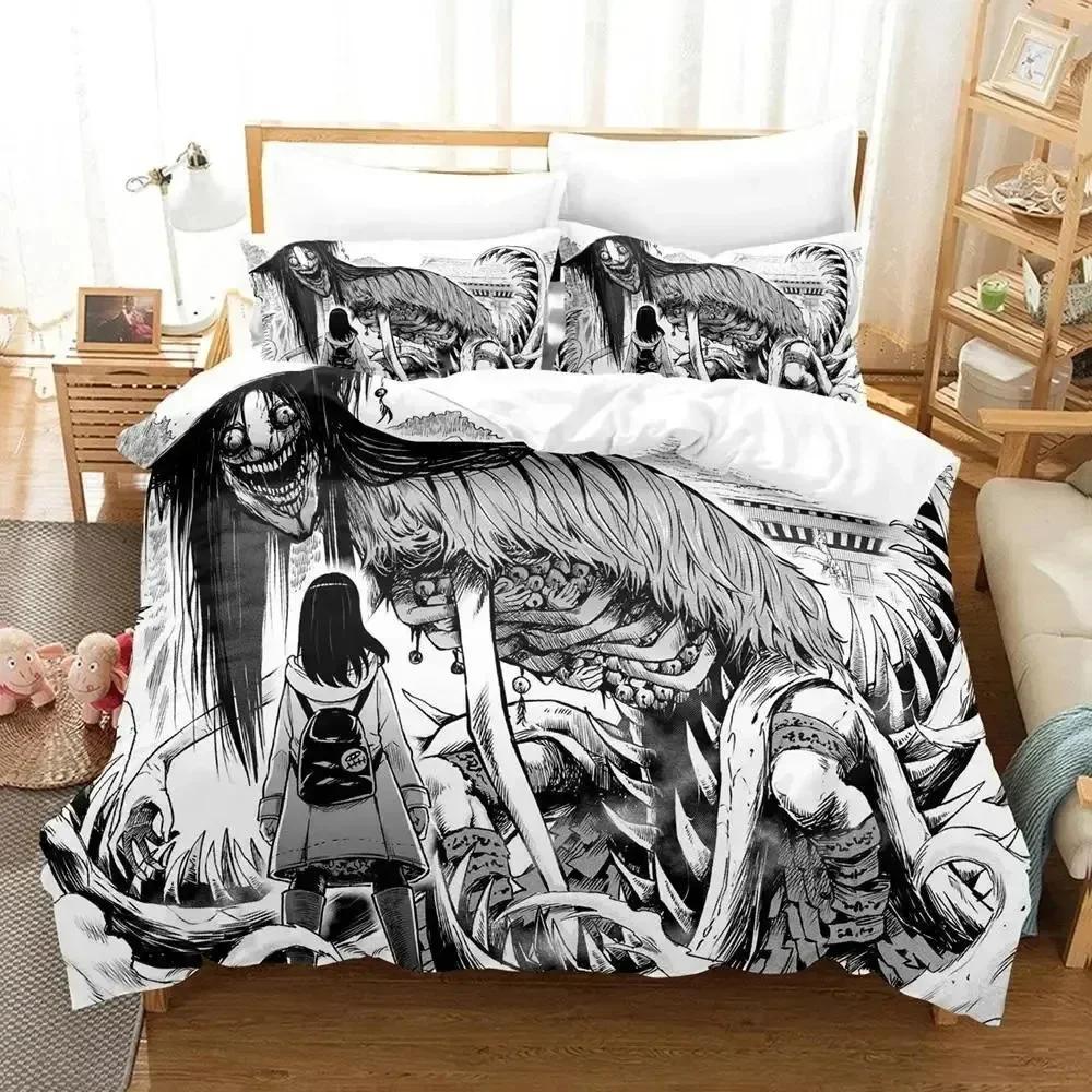 Luxury New 3D Print Anime Mieruko-chan Bedding Set Duvet Cover Bed Set Quilt Cover Pillowcase King Queen Boys Adult Bedding Set