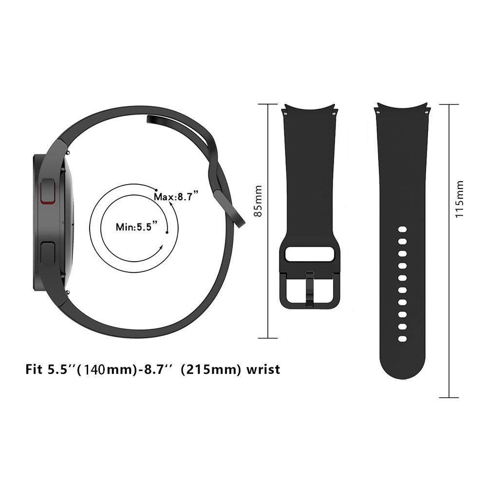 KALEBOL For Samsung Galaxy Watch FE 40mm/Watch4/Watch 5/Watch6 Silicone Watch Bands Waterproof Soft Strap