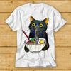 Ramen Noodle Black Cat Foodie Lover Best Seller Gift Meme Tee T Shirt 2484