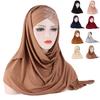2 In 1 Bonnet Hat Excellent Skin-touch Elastic Band Long Scarf Shining Sleep Beanie
