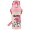 Water Bottle My Melody Ushiro Shiro Sanrio 480ml Children's Antibacterial Plastic Child Friendly Lightweight Made In Japan PSB5SANAG-A