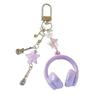 Trendy Headphone Shaped Keychain Bag Ornament Phone Lanyard Feature Star Music Notes for Students and Music Lovers