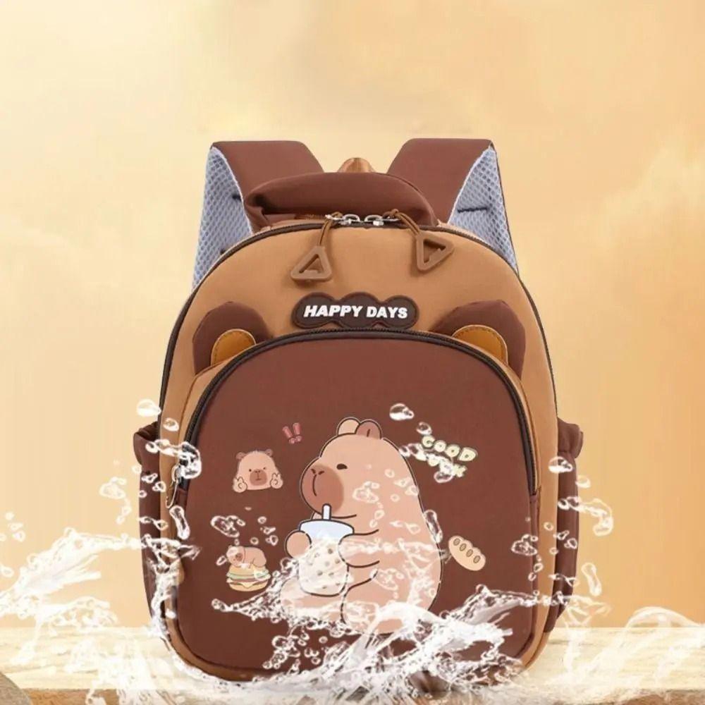 Kawaii Capybara Kindergarten Backpack Lightweight Children School Bag  Toddler