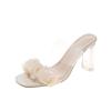 Fashion Transparent Crystal Slippers with High Heels5cm~9cm Fashion Sandals, Summer Beach Casual Thick High Heels Sandals, Women's Shoes