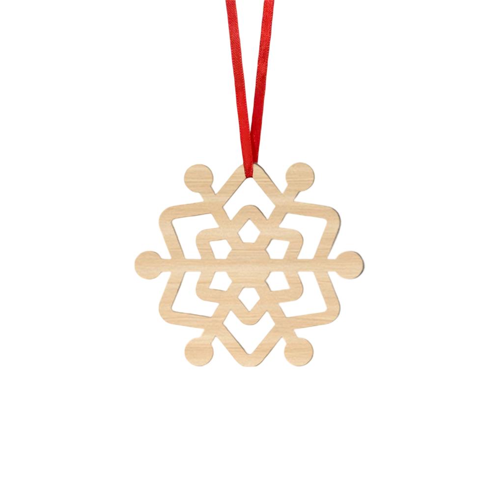 Christmas Snowflake Wood Chip Decoration 2D Wooden Pendant