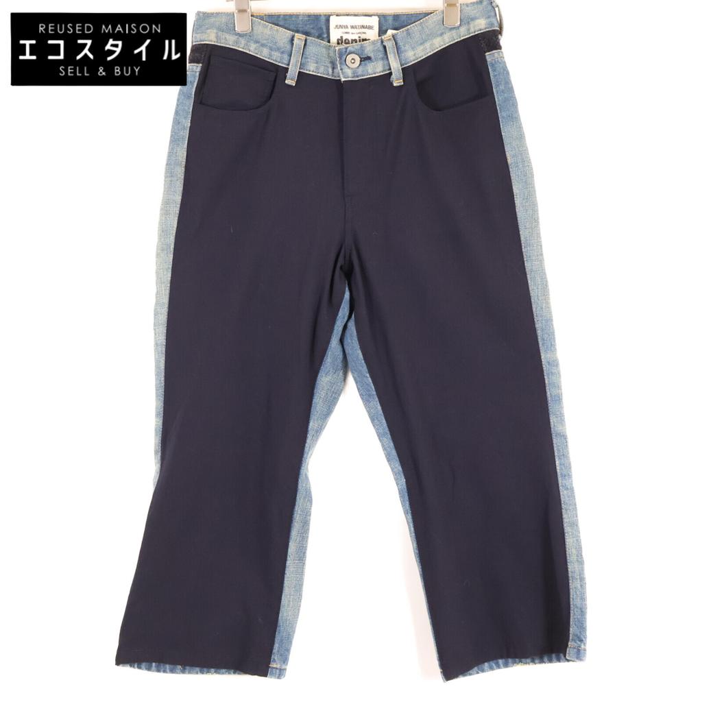 COMMEdesGARCONS JUNYA WATANABE XP-P010 15AW Blue Wool-switched Lame Pocket Denim Pants Bottoms XS Navy Indigo BlueUsed
