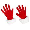 1 Pair Winter Christmas Gloves Thick Plush Trim Anti-slip Elastic Keep Warm Windproof Santa Claus Cosplay Performance Prop