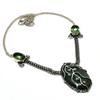 Indian Moss Agate Tsavorite Gemstone 925 Silver Plated Jewelry Necklace 18"