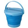 ISETO Folding Bucket Soft Bucket Blue 8L Width X Depth X Height Made In Japan Heat Resistant To Disaster Prevention Folding Bucket Washing Machine