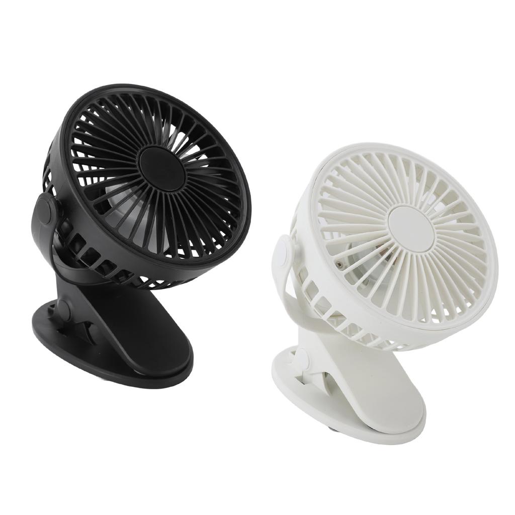 Clip On Fan 360 Degree Rotatable 3 Gears Quiet USB Charging Portable Small Desk Fan for Office Campi