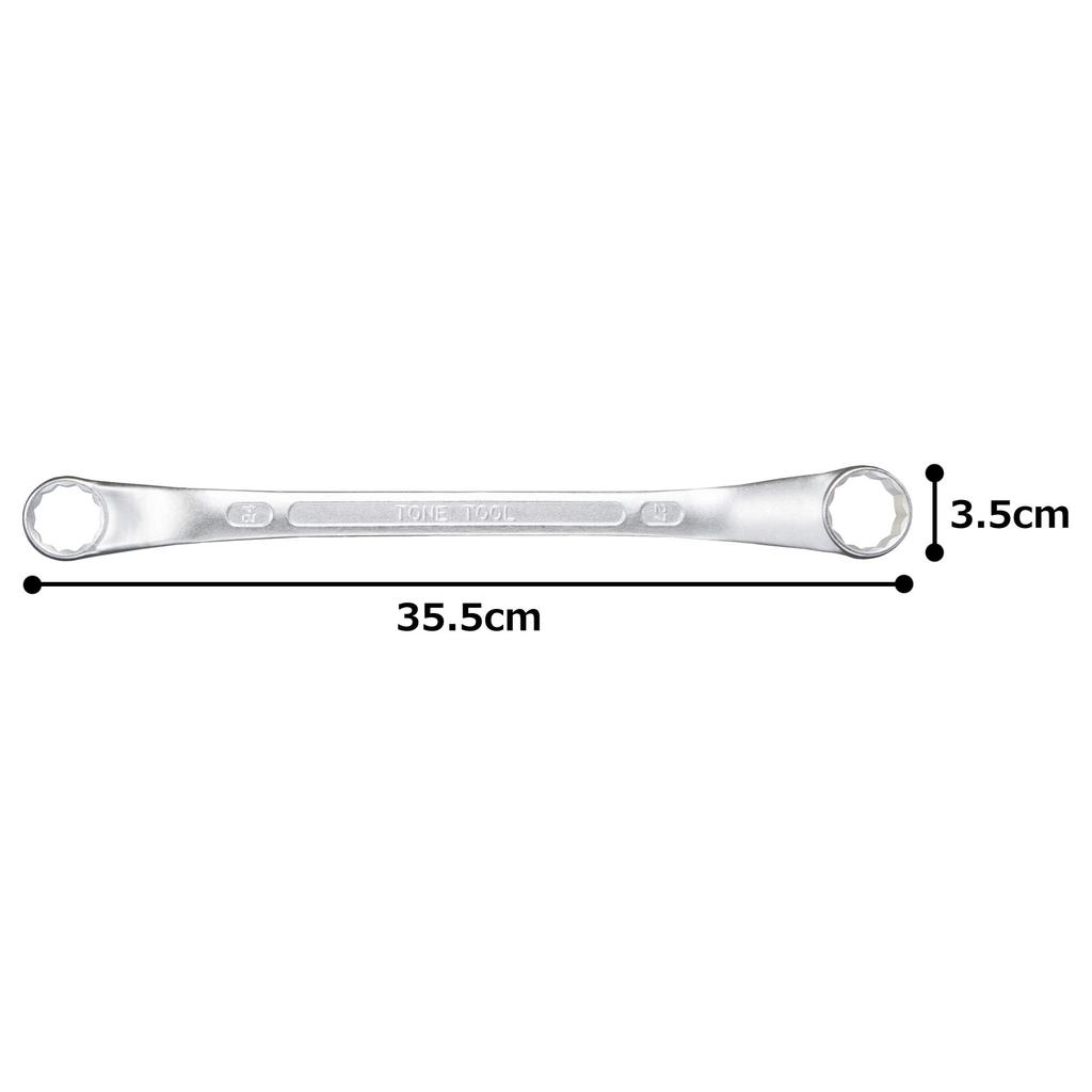 TONE Long Box Wrench Width Across Flats 24 X 27mm (45°) HPM45-2427