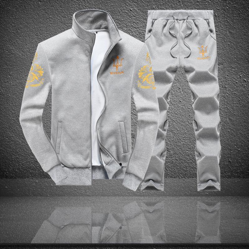 Men's Trendy Autumn/Winter Two-Piece Cardigan Sweatshirt & Casual Sports Pants Set