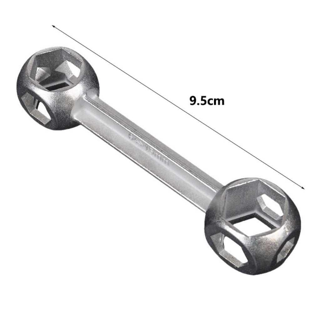 Zinc Alloy Hexagonal Bone Wrench 10-Hole Socket Wrench Durable Bicycle Wrench