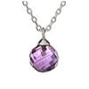[R0821] - Silver 'Meghan' Amethyst Silver Necklace (rhodium-plated) - 6 Mm