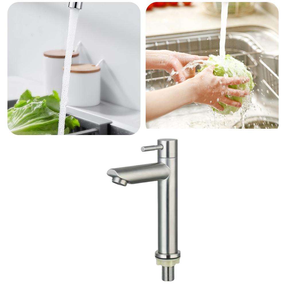 Stainless Steel Bathroom Counter Basin Faucet Single Handle Sink Water Tap Basin Sink Tap Kitchen Bathroom Accessories