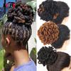 Synthetic DreadLock Hair Bun Band Faux Locs Afro Chignon Drawstring Ponytail Clip In Hairpiece For Fake Hair Black Women