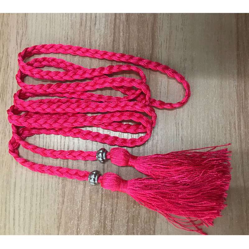Women's Belt Woven Tassel Waist Strap Student Belt Thin Waist Chain Bow Rope Skirt Knotted Decorative Korean Style