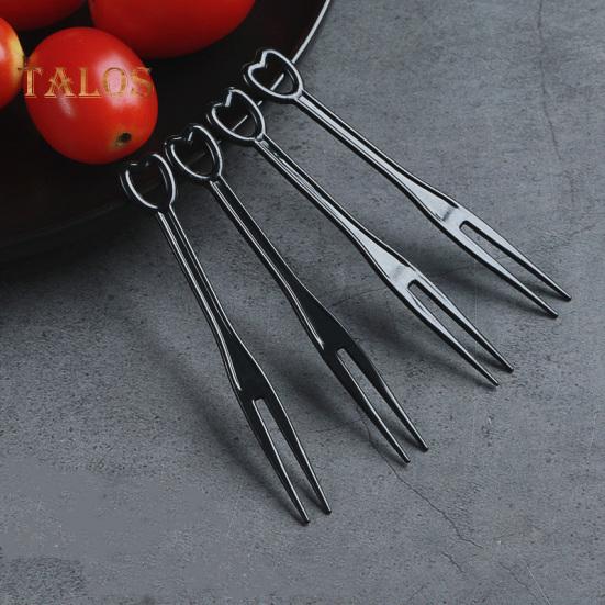 100Pcs/Set Cake Fork Lightweight Anti-wear 2 Colors Attractive Practical Food-grade Fruit Fork for Gifts