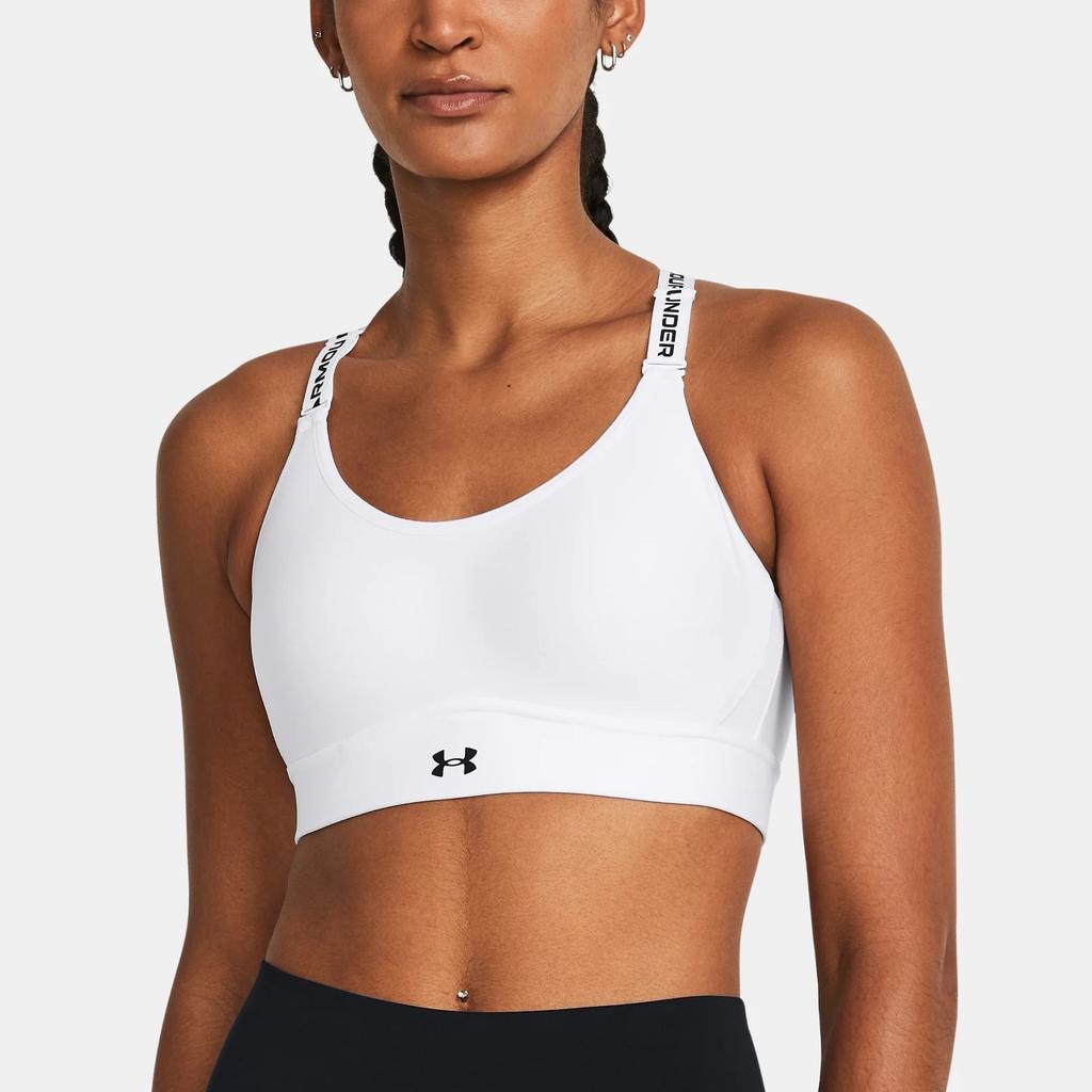 Under Armour Infinity 2.0 Solid Color High-Intensity Sports Bra Women Underwear White 1384123-100