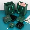 Vintage Ink Green Jewelry Packaging Box with Bow for Necklace