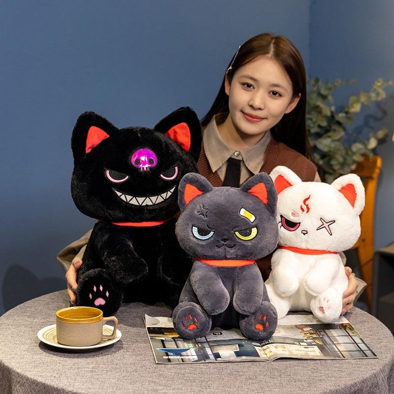 Cute Halloween Dark Pirate Cat Doll Girl Heart Cat Plush Toy Doll Pillow Gift
