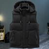 Fashion Winter Vest Top Men Sleeveless Parkas Hooded Plus Size Casual Thick Outerwears Men's Jackets