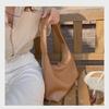 Korean-Style Soft Leather Milk Tea Dumpling Bag: Retro Shoulder & Versatile Handheld Design