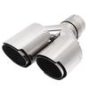 Dual Outlet Exhaust Tip 63mm ID 89mm OD Y Shaped 304 Stainless Steel Mirror Polishing Universal for