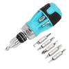 Interchangeable Screwdriver Set, 12-in-1 Ratchet Screwdriver, Quick Release Type, 6-Bit Set, Stubby Screwdriver