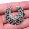 2Pcs Crescent Pendant Earring Connector Earrings Charms Antique Silver Color 38X37mm
