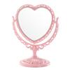 Heart Shaped Makeup Mirror Vintage Rotatable Plastic Makeup Dresser Mirror