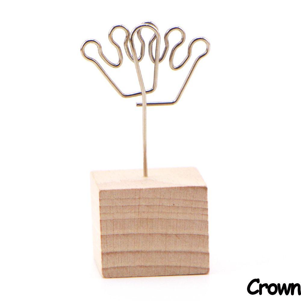 1 PC Creative Wedding Decor Desktop Ornaments Photo Clip Square Wooden Memo Holder Picture Frame