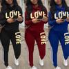 Women Two Pieces Clothes Long Sleeve Sweater Pant Casual Sportswear Suits