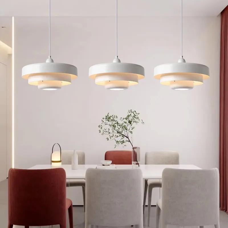 Nordic LED Pendant Light Macaron Carbon Steel Aluminum Red Orange E27 Illuminations For Bedroomm Restaurant Living Rooms Fixture