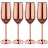 4Pcs Stainless Steel Wine Glasses Unbreakable Metal Cocktail Glasses 220ml for Drinking Cocktails and Wine In the At Bar Cup
