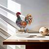 Acrylic Animal Statue Ornament 2D Flat Miniatures Figurine Sculpture Crafts Rooster Ornament  Home