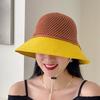 1 Piece Bow Hollow Stitching Panama Hats Fisherman Uv Protection Sun Hat Summer Women'S Bucket Foldable Basin Sunscreen Cap