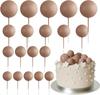 20 Pcs Mini Balloon Cake Topper Decorations with Gold Balls On Sticks - Cake Picks for Birthday, Wedding, and Party Decorations